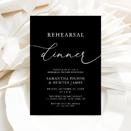 Invitación Cena de ensayo de Bodas blancos y negros