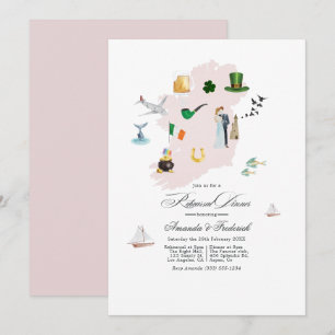 Invitación Cena de ensayo de bodas de destino de Irlanda