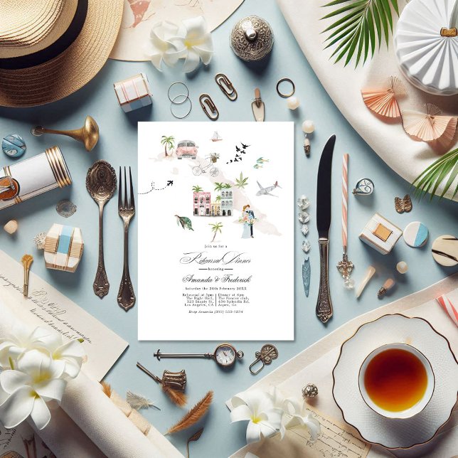 Invitación Cena de ensayo de bodas de destino en Cuba (Cuba Destination Wedding Rehearsal Dinner Invitation)