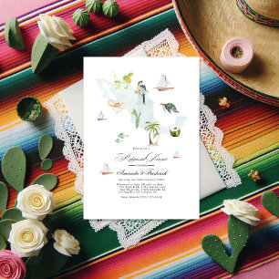 Invitación Cena de ensayo de bodas de destino en México
