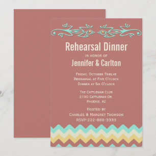 Invitación Cena de ensayo de Bodas de lagartos del suroeste