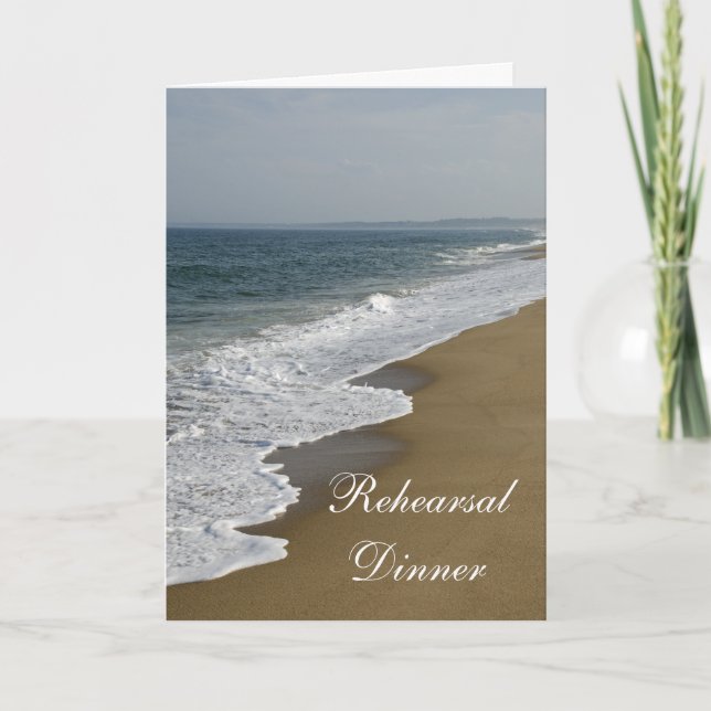 Invitación Cena de ensayo de bodas de playa (Anverso)