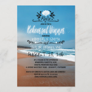 Invitación Cena de ensayo de bodas de playa