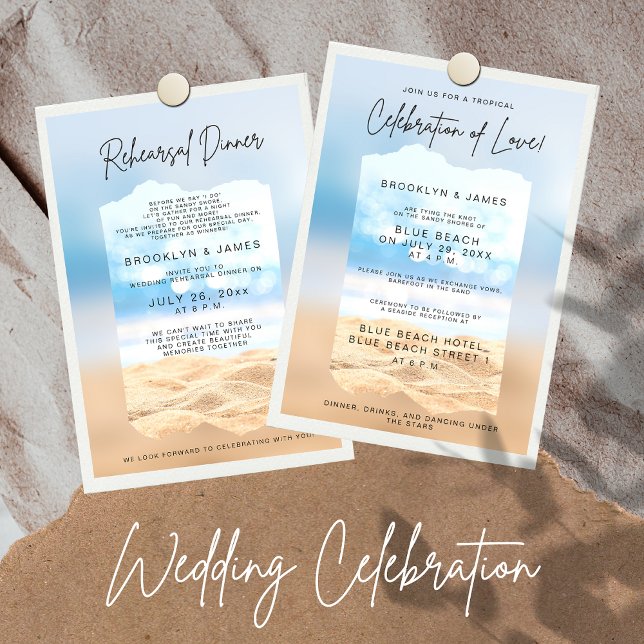Invitación Cena de ensayo de bodas de playa (Subido por el creador)