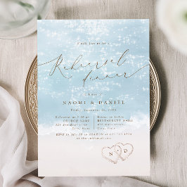 Invitación Cena de Ensayo de Bodas en la Playa con Corazones