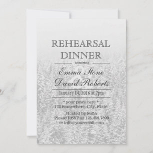Invitación Cena de ensayo de bosque de nieve de Boda de Invie
