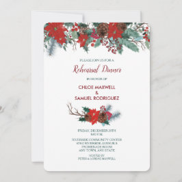 Invitación Cena de ensayo de Bouquet fronterizo de Poinsettia