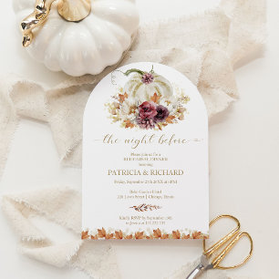 Invitación Cena de Ensayo de Calabaza Blanca de Otoño Elegant