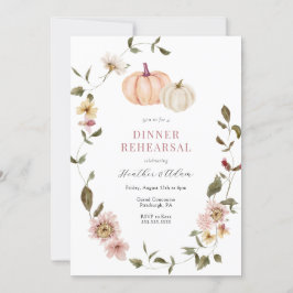Invitación Cena de ensayo de calabaza floral de otoño