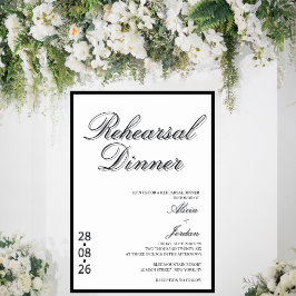 Invitación Cena de Ensayo de Caligrafía Chic Minimalista