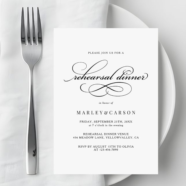 Invitación Cena de Ensayo de Caligrafía con Letra Moderna (Subido por el creador)