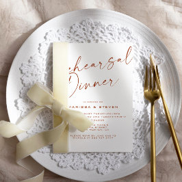 Invitación Cena de Ensayo de Caligrafía Elegante Terra Cotta