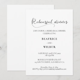 Invitación Cena de ensayo de caligrafía romántica elegante