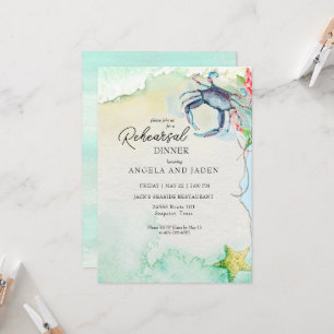 Invitación Cena de ensayo de cangrejo de Maryland costero