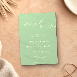 Invitación Cena de Ensayo de Celebración de Pistacho Mínimo