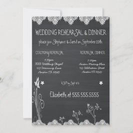 Invitación Cena de ensayo de Chalkboard rústico