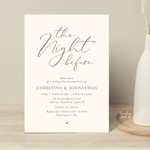 Invitación Cena de ensayo de Champagne “La noche anterior”