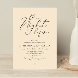 Invitación Cena de ensayo de Champagne “The Night Before”
