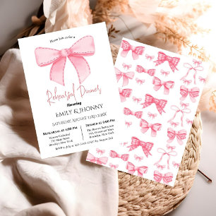 Invitación Cena de Ensayo de Cinta de Acuarela Rosa