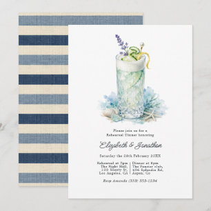 Invitación Cena de Ensayo de Cóctel de Espuma de Mar con Esti