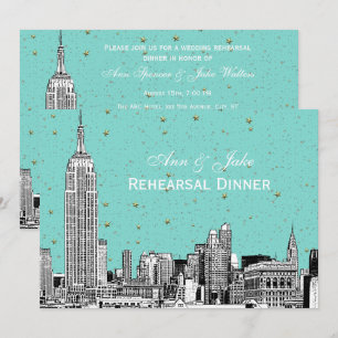 Invitación Cena de ensayo de color de fondo NYC Skyline 01 Et