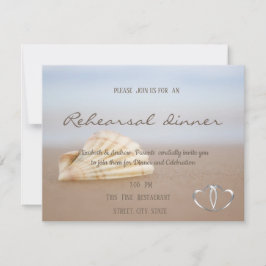 Invitación Cena de Ensayo de Conchas de Playa, Corazones