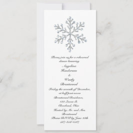 Invitación Cena de ensayo de copo de nieve en invierno