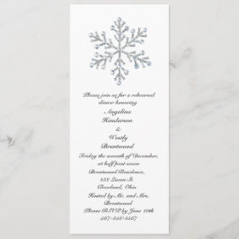 Invitación Cena de ensayo de copo de nieve en invierno