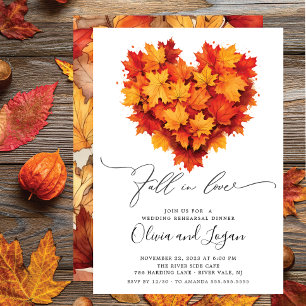 Invitación Cena de ensayo de corazón de hoja