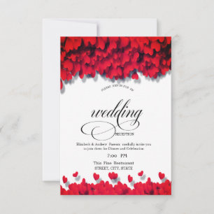 Invitación Cena de ensayo de corazones rojos elegantes