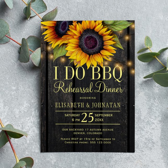 Invitación Cena de ensayo de crema de grano de girasol dorado (Subido por el creador)