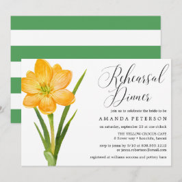 Invitación Cena de ensayo de CROCUS AMARILLO de flor de moda