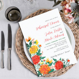 Invitación Cena de Ensayo de Dahlia de Primavera Amarillo Pas