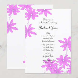 Invitación Cena de ensayo de daisies rosados
