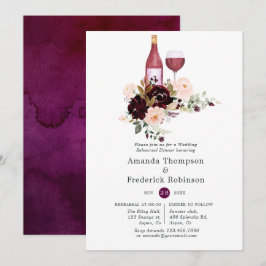 Invitación Cena de ensayo de degustación de vinos florales Be
