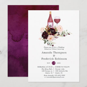 Invitación Cena de ensayo de degustación de vinos florales Be