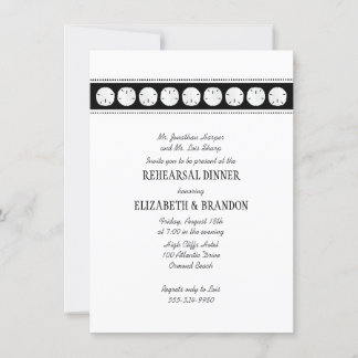 Invitación Cena de ensayo de dólares de arena blanca negra