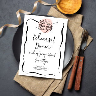 Invitación Cena de ensayo de Doodle de tostado