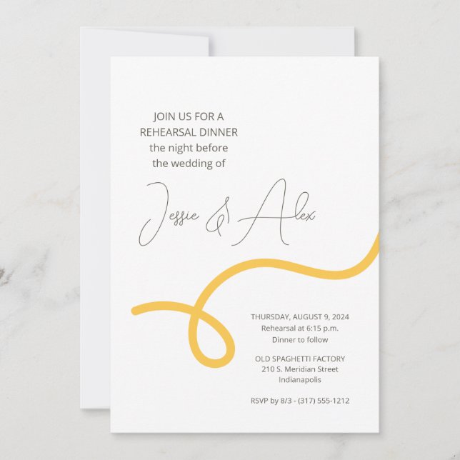 Invitación Cena de Ensayo de Espaguetis (Anverso)