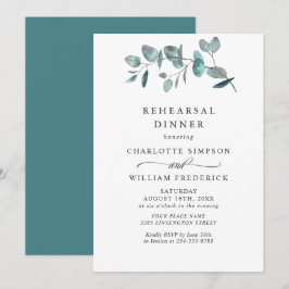 Invitación Cena de Ensayo de Eucalipto Simple y Elegante