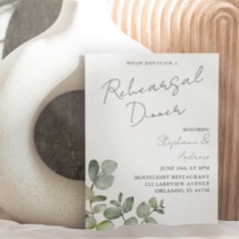 Invitación Cena de Ensayo de Eucalipto Verde Sage Moderno E