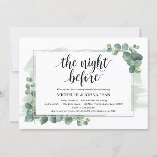 Invitación Cena de ensayo de Eucalyptus Boda