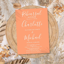 Invitación Cena de Ensayo de Firma de Melocotón