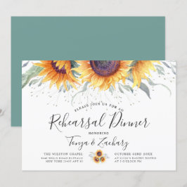 Invitación Cena de ensayo de flor de girasol de primavera