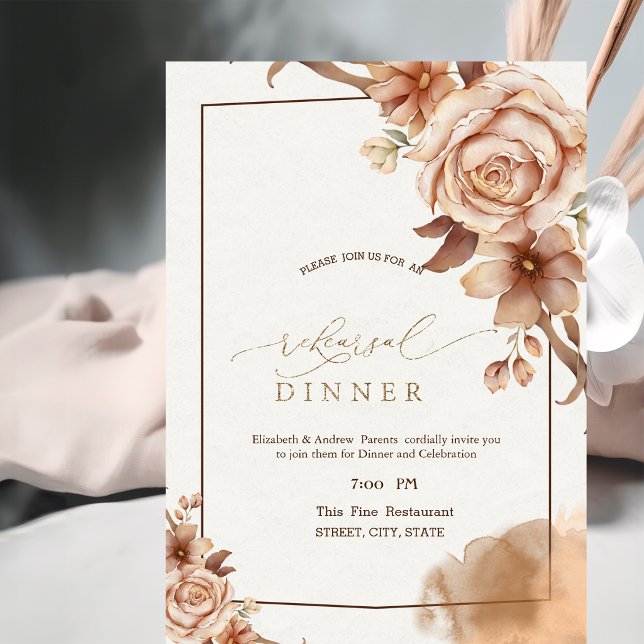 Invitación Cena de Ensayo de Flores de Otoño (Subido por el creador)