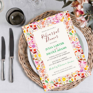 Invitación Cena de Ensayo de Flores de Tulipán Veraniegas Vib