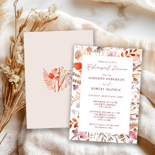 Invitación Cena de Ensayo de Flores Silvestres Rústicas Boho