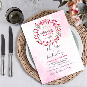 Invitación Cena de ensayo de flores silvestres tropicales de