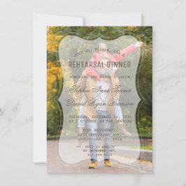 Invitación Cena de Ensayo de Foto Geométrica Elegante Desvane