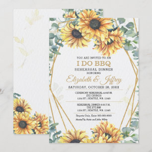 Invitación Cena de ensayo de girasoles rusos